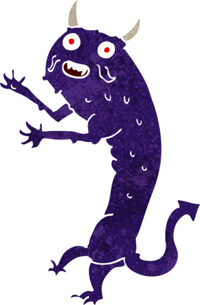 Bir insan tarafından çizilmiş karikatür şeytan.