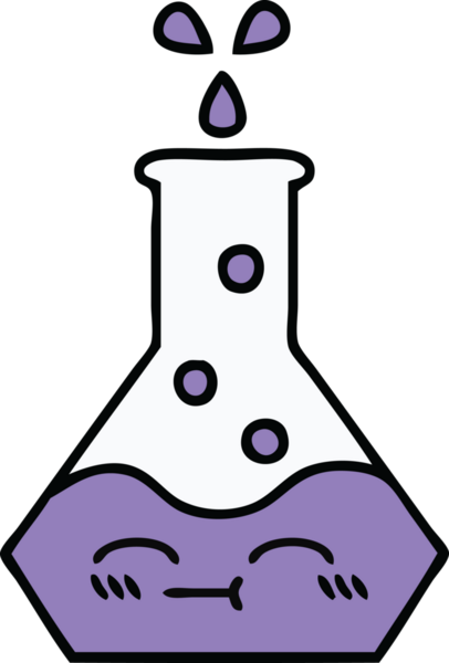 Bir insan tarafından çizilmiş bir deney şişesi çizimi.