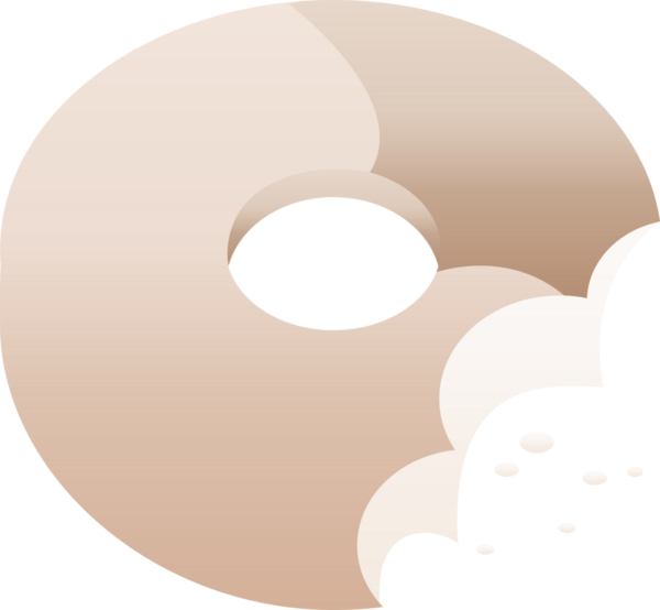 Bir insan tarafından çizilmiş ısırılmış çörek grafik vektör resimleme simgesi