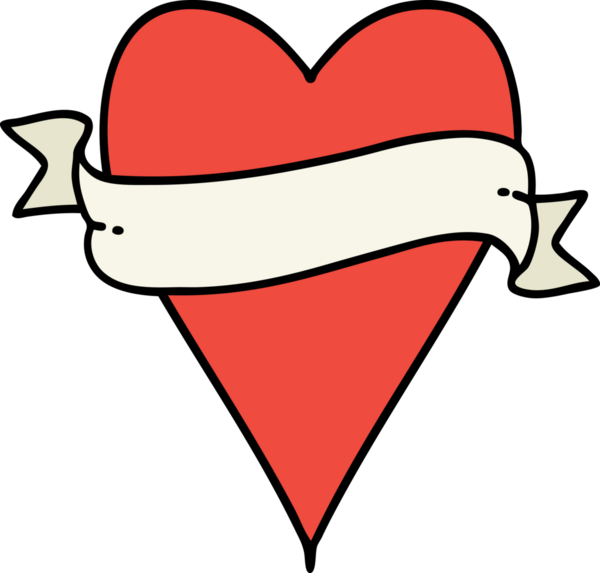 Bir insan tarafından çizilmiş geleneksel kalp ve bayrak şeklinde dövme.