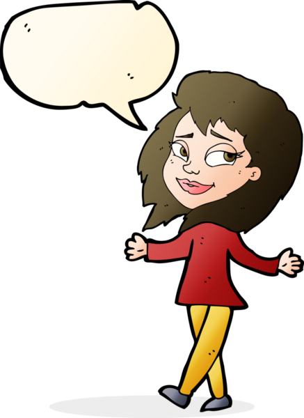 Stressiz kadın çizgi filmi bir insan tarafından çizilmiş konuşma balonu