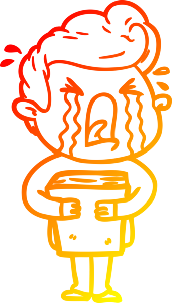 Bir insan tarafından çizilmiş, ağlayan bir çizgi film karakteri.