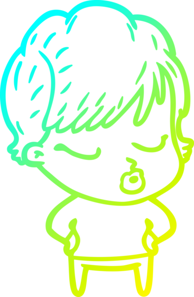 Bir insan tarafından çizilmiş gözleri olan bir karikatür kadın çizimi