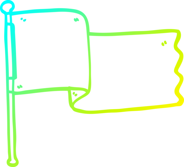 Bir insan tarafından çizilen beyaz bayrağın soğuk gradyan çizgisi.