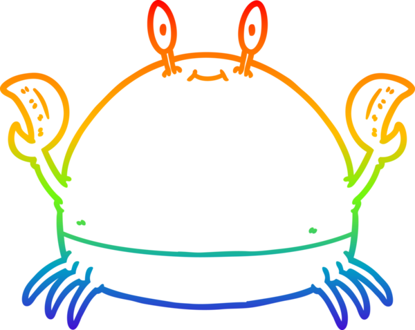 gökkuşağı gradyan çizgi çizimi bir insan tarafından çizilmiş bir yengeç