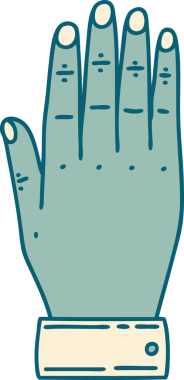 Bir insan tarafından çizilmiş bir elin ikonik dövme şekli