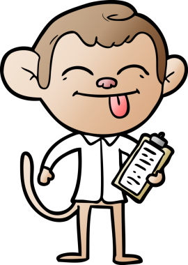 Bir insan tarafından çizilmiş komik çizgi maymun.