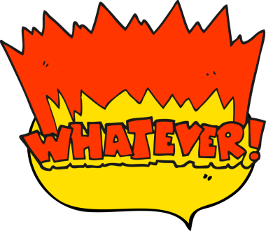 Serbest konuşma balonu karikatürü, her neyse! Bir insan tarafından çizilmiş bağır