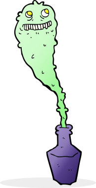 Şişedeki hayalet bir insan tarafından çizilmiş.