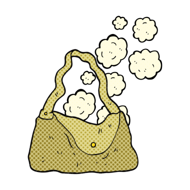 Bir insan tarafından çizilmiş el çantası.