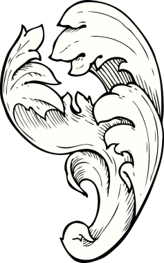 Geleneksel el, bir insan tarafından çizilmiş çiçek girdabı.