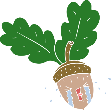 Bir insan tarafından çizilmiş düz renkli ağlayan palamut.