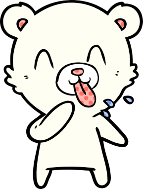 kaba karikatür kutup ayısının insan tarafından çizilmiş dili.