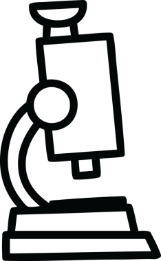 bir insan tarafından çizilmiş mikroskop ve slayt simgesi