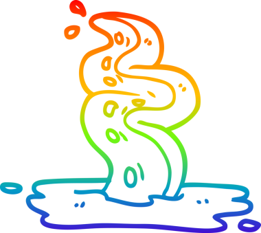 gökkuşağı gradyan çizgi çizimi bir insan tarafından çizilmiş ürkütücü dokunaç