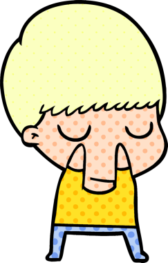 Bir insan tarafından çizilmiş sakin çocuk çizgi filmi.