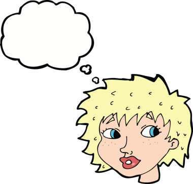 Bir insan tarafından çizilmiş düşünce balonlu bir karikatür.