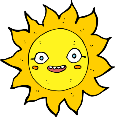 bir insan tarafından çizilmiş mutlu güneş çizgi filmi