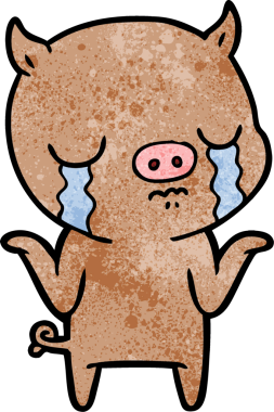 Bir insan tarafından çizilmiş domuz ağlaması.