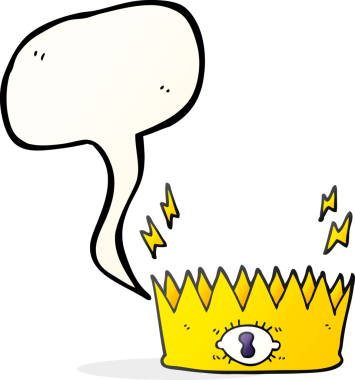 Bir insan tarafından çizilmiş serbest konuşma balonu karikatürü sihirli taç