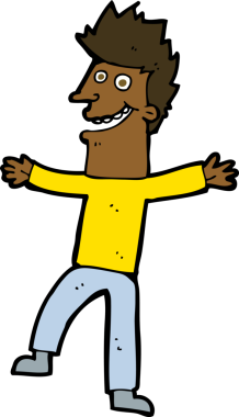 Bir insan tarafından çizilmiş mutlu bir adam.