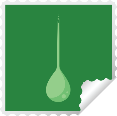 Bir insan tarafından çizilmiş sümük damlası grafiksel kare etiket