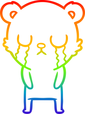 Bir insan tarafından çizilmiş ağlayan kutup ayısı çizgi filmi.