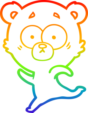 gökkuşağı gradyan çizimi şaşırmış bir kutup ayısı karikatürü bir insan tarafından çizildi