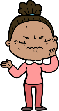 Çizgi film bir insan tarafından çizilmiş yaşlı bir kadın tarafından rahatsız edildi.