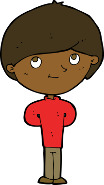 Bir insan tarafından çizilmiş mutlu çocuk çizgi filmi.