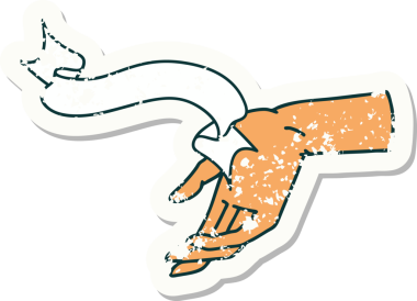 Bir insan tarafından çizilmiş eski bir çıkartma.