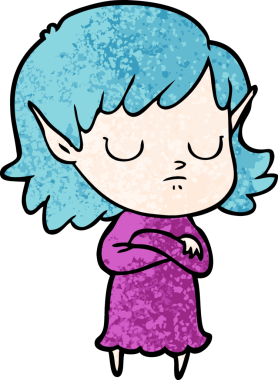 Bir insan tarafından çizilmiş bir elf kızı.