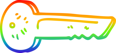 gökkuşağı gradyan çizgi çizimi bir insan tarafından çizilmiş metal bir anahtar