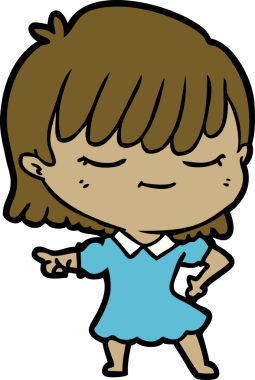 Bir insan tarafından çizilmiş karikatür kadın.