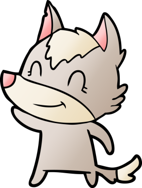 Bir insan tarafından çizilmiş dost canlısı bir kurt.