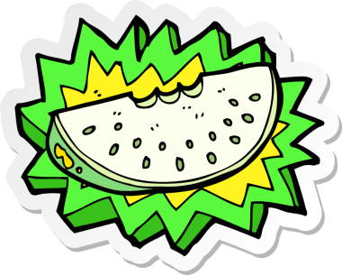 Bir insan tarafından çizilmiş karpuz diliminin çıkartması.