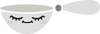 Bir insan tarafından çizilmiş bir kaşığın düz renkli retro karikatürü