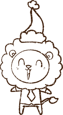 Bir insan tarafından çizilmiş Noel Aslanı Kömürü