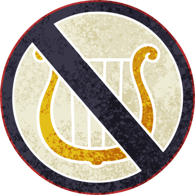 İnsan tarafından çizilmiş bir arpın retro çizim stili karikatürü.