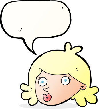 bir insan tarafından çizilmiş konuşma baloncuklu güzel bir yüz.