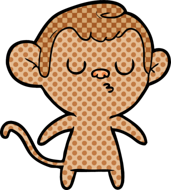 Bir insan tarafından çizilmiş çizgi maymun.