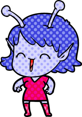 Bir insan tarafından çizilmiş uzaylı kız.