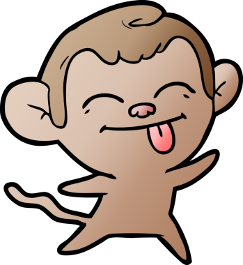 Bir insan tarafından çizilmiş komik çizgi maymun.