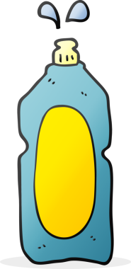 Bir insan tarafından çizilmiş serbest çizgi film temizlik ürünü