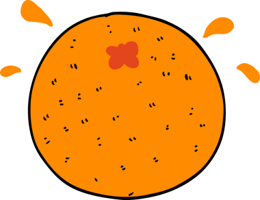 Bir insan tarafından çizilmiş turuncu çizgi film.