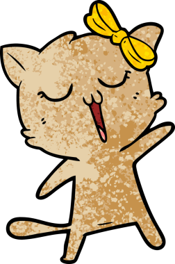 Bir insan tarafından çizilmiş çizgi film kedisi.