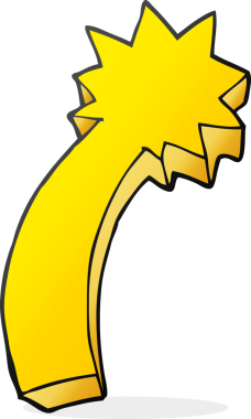 Bir insan tarafından çizilmiş serbest çizim kayan yıldız sembolü.