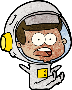 Karikatür bir insan tarafından çizilen astronotu şaşırttı.