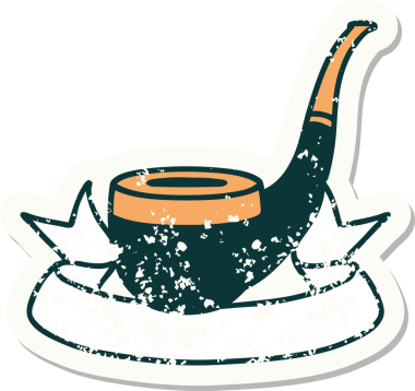 Bir insan tarafından çizilmiş sigara tiryakisi dövmeli eski bir etiket.