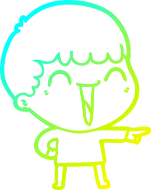 Bir insan tarafından çizilmiş mutlu bir adamın soğuk çizgi çizimi.